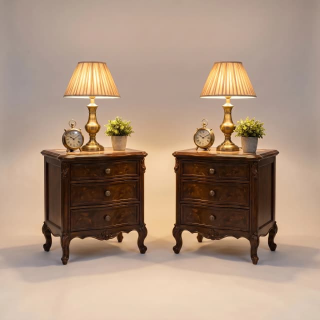 Vintage Hazelton Burl Side Table in Teak Wood.