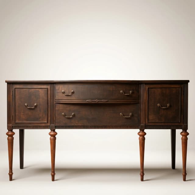 Handcrafted Twyla Engraved Teak Console, showcasing traditional Victorian design and premium woodworking techniques from Meraaki Living.